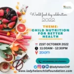 Child Nutrition for Better Health 21st October 2022.