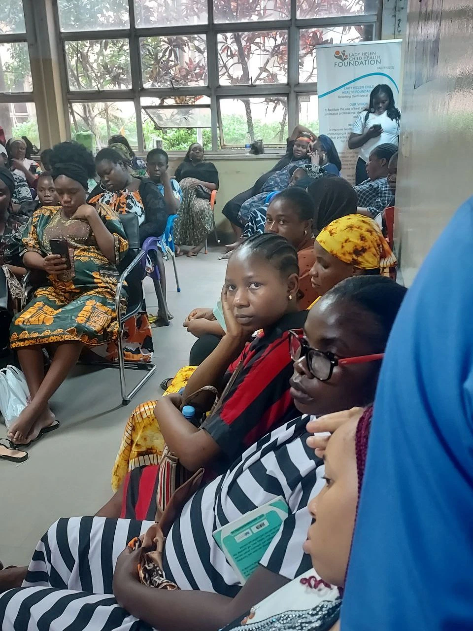 The pregnant mothers attentively listening to the breastfeeding lecture