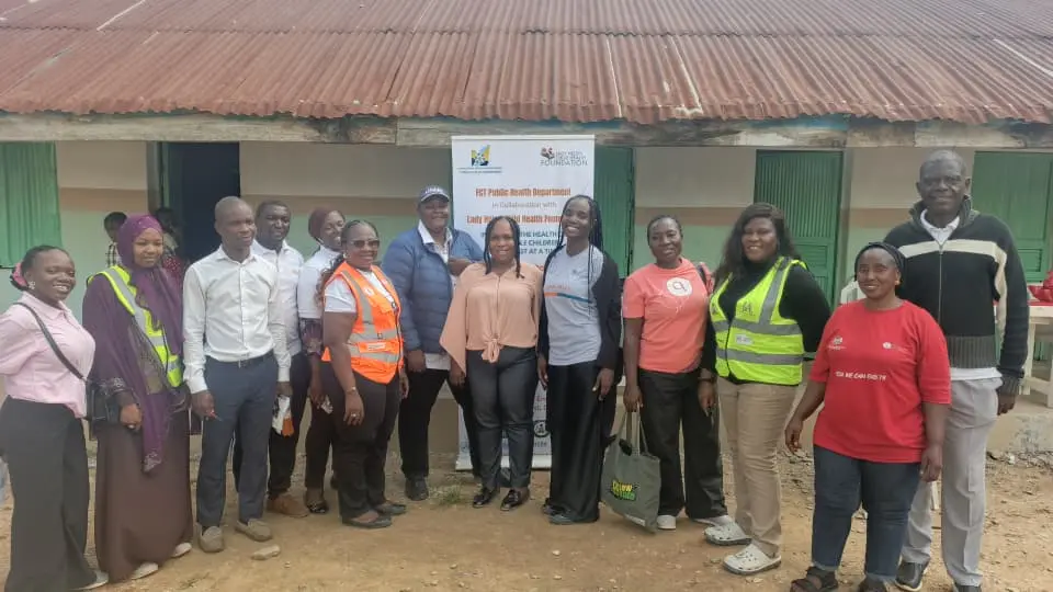 FCT TB childhood testing staff, LHCHF staff and volunteers with the vice chairman of Hope for Survival orphanage home