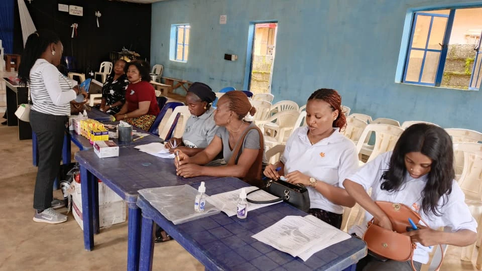 Staff and volunteers preparing for Day Two of the TB childhood testing Week exercise at City of Orphanage Poor Widows Foundation