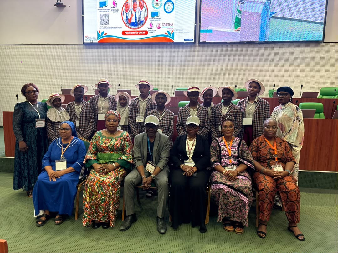LHCHF CEO, MD and guests with GSS Nyanya students